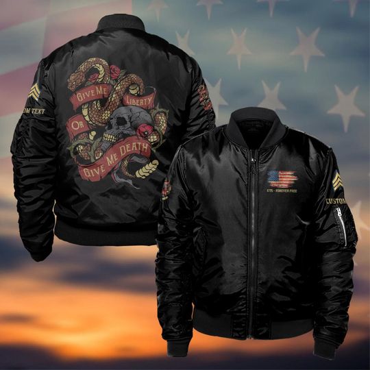 Customized Defiant Patriot Tee – Liberty or Death Edition - Bomber Jacket