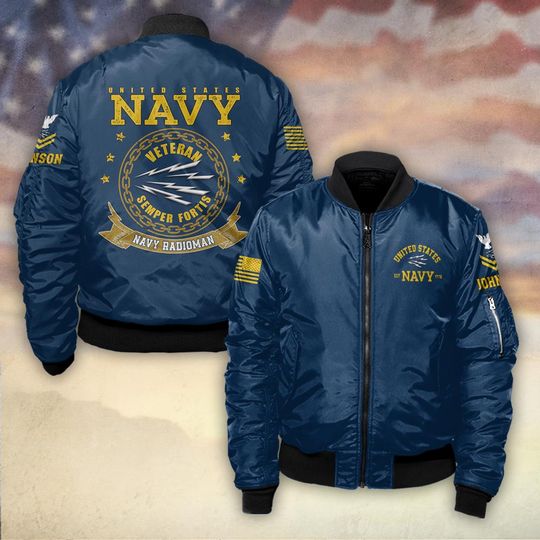 Customized U.S. Navy Veteran Semper Fortis Bomber Jacket
