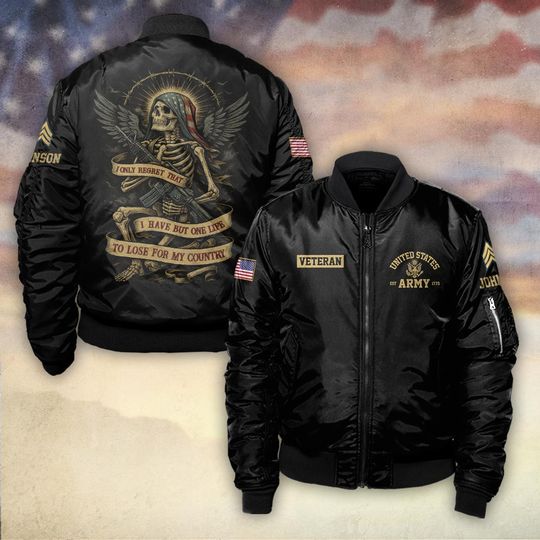 I Only Regret That I Have But One Life To Lose For My Country - Bomber Jacket