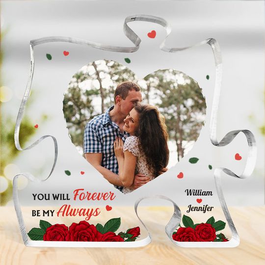 You're The Missing Piece To My Heart - Couple Custom Puzzle Shaped Acrylic Plaque