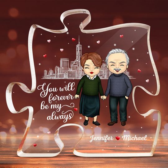 The Missing Piece To My Heart - Couple Personalized Custom Puzzle Shaped Acrylic Plaque