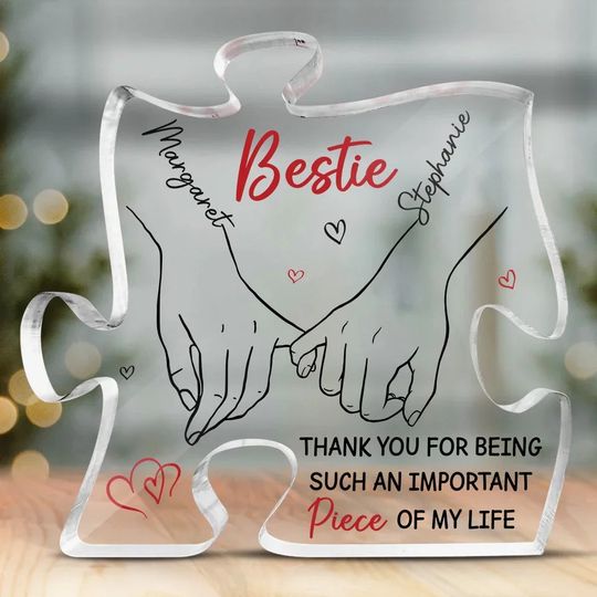 No One Could Ever Replace You - Bestie Personalized Custom Puzzle Shaped Acrylic Plaque - Gift For Best Friends, BFF, Sisters