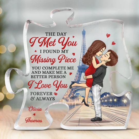 You’re My Favorite Part Of Every Day - Couple Personalized Custom Puzzle Shaped Acrylic Plaque - Gift For Husband Wife, Anniversary