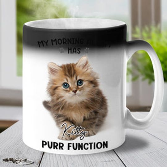 Custom Photo My Morning Alarm Has Purr Function - Dog & Cat Custom Color Changing Mug