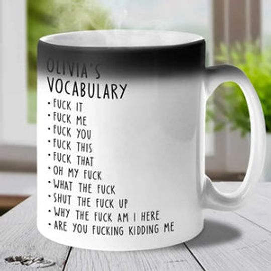 Caution, Strong Language Ahead - Personalized Custom Color Changing Mug - Christmas Gift For Coworkers, Work Friends, Colleagues