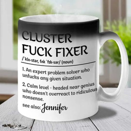 Professional Problem-Solving Ninja - Personalized Custom Color Changing Mug - Christmas Gift For Coworkers, Work Friends, Colleagues