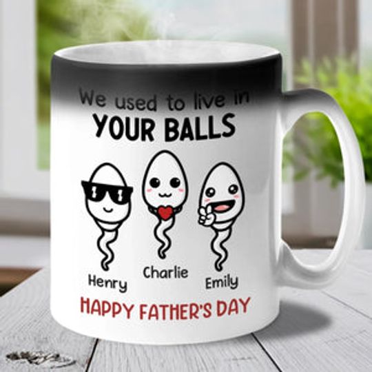 We Swam Hard To Be Here - Family Personalized Custom Color Changing Mug - Father's Day, Gift For Dad