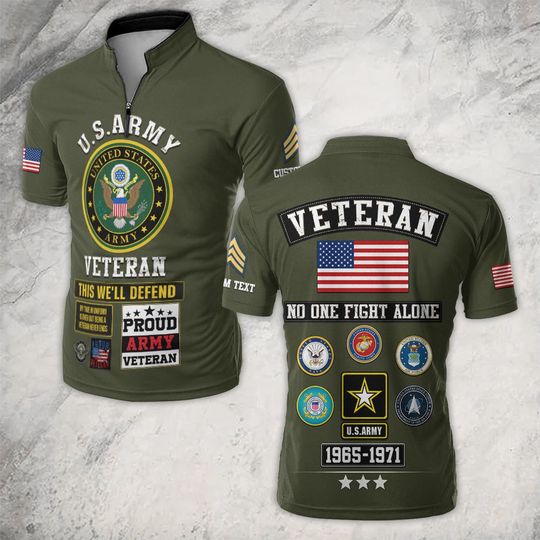 Customized US Veteran No One Fights Alone Bowling Jersey