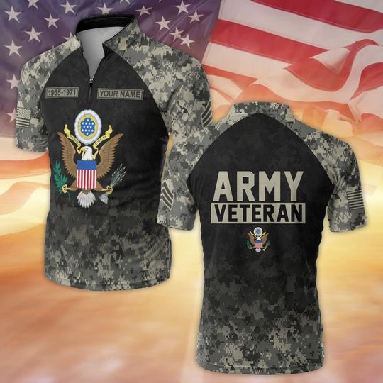 Customized US Veterans Camouflage Bowling Jersey