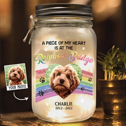 Custom Photo Always Shine In My Heart - Memorial Personalized Custom Mason Jar Light