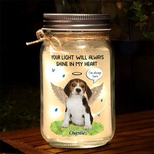 Custom Photo My Heart Was Not Ready To Lose You - Memorial Custom Mason Jar Light