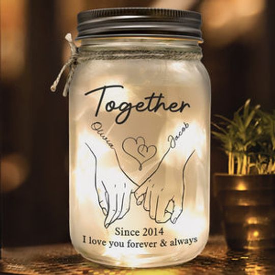 Always Love You Till My Last Breath - Couple Personalized Custom Mason Jar Light