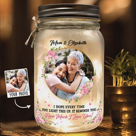 Custom Photo Remember How Much I Love You - Family Custom Mason Jar Light