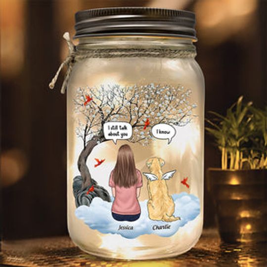 I Still Talk About You - Memorial Personalized Custom Mason Jar Light