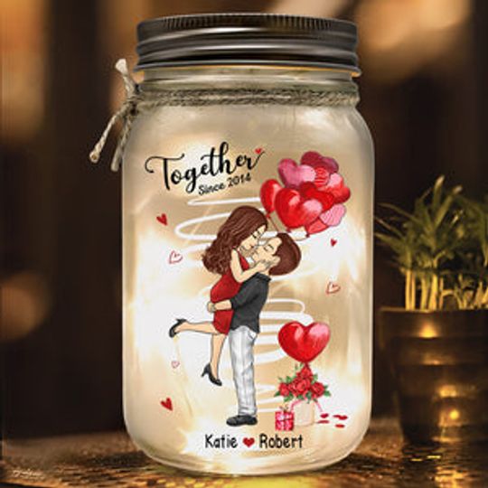 The Sunshine Of My Life - Couple Personalized Custom Mason Jar Light