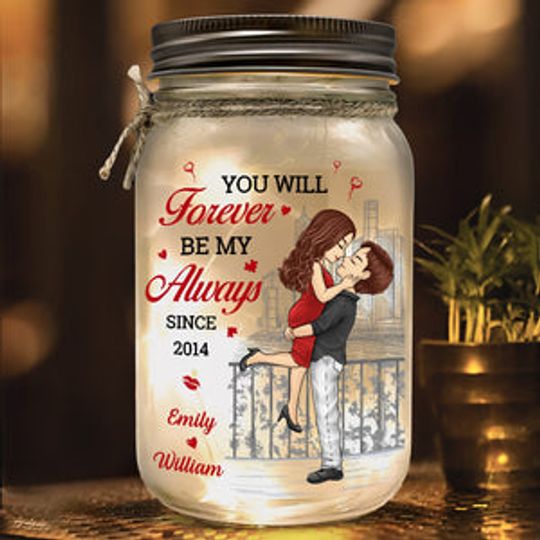 You Are The Light Of My Life - Couple Personalized Custom Mason Jar Light