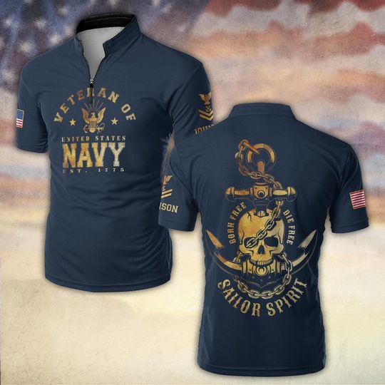 US Navy Born Free Bowling Jersey – Sailor Spirit