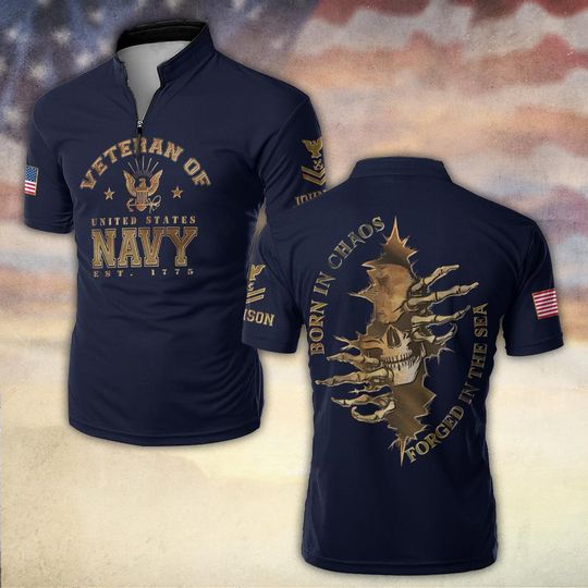 US Navy Born In Chaos Forged In The Sea Bowling Jersey