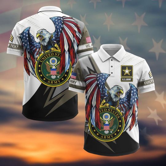 Customized US Army Veteran Polo Shirt