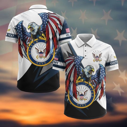Customized US Navy Veteran Polo Shirt
