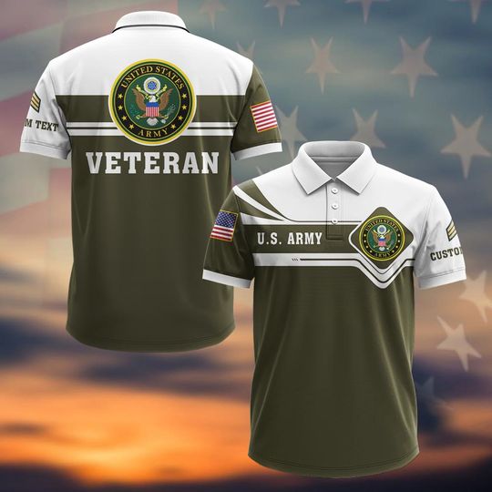 Customized US Army Veteran Polo Shirt