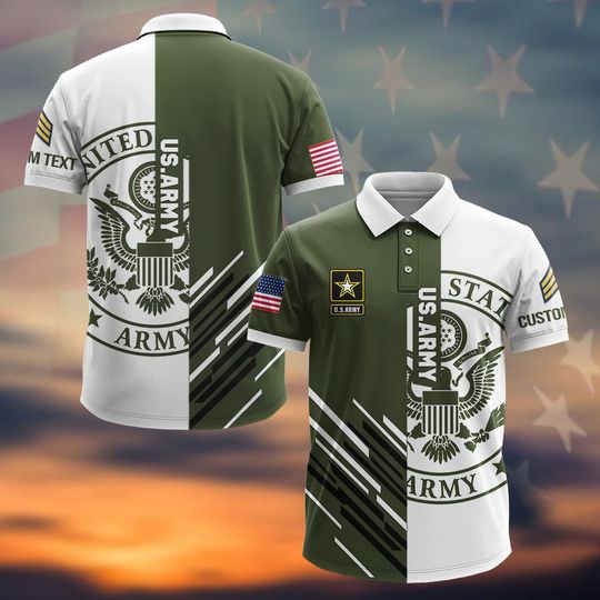 Customized US Army Veteran Polo Shirt