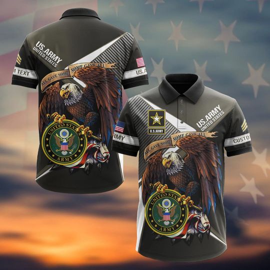 Customized US Army Veteran Polo Shirt