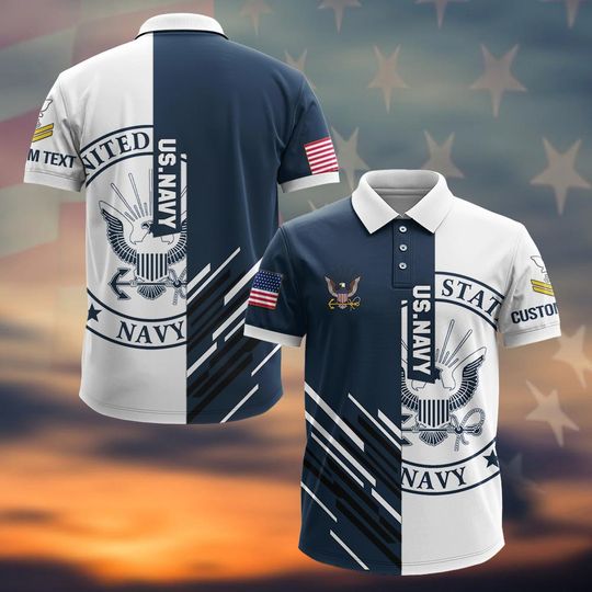 Customized US Navy Veteran Polo Shirt