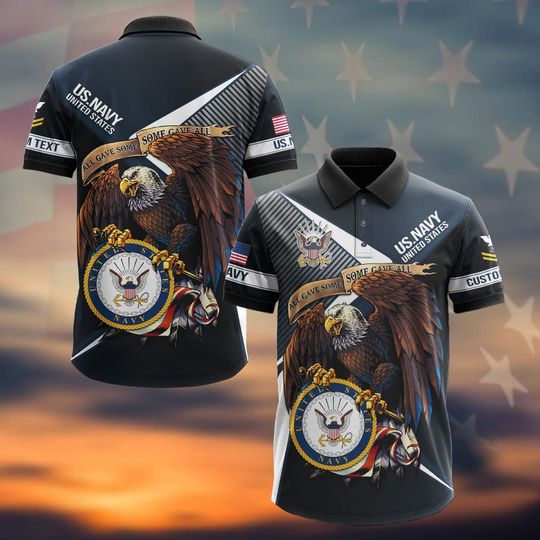 Customized US Navy Veteran Polo Shirt