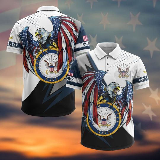 Customized US Navy Veteran Polo Shirt