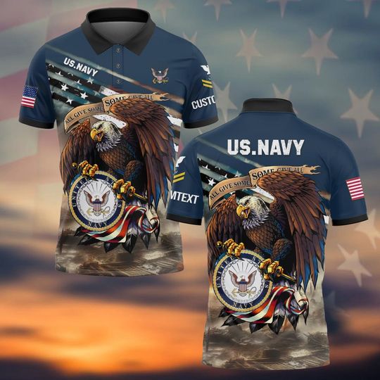 Customized US Navy Veteran Polo Shirt