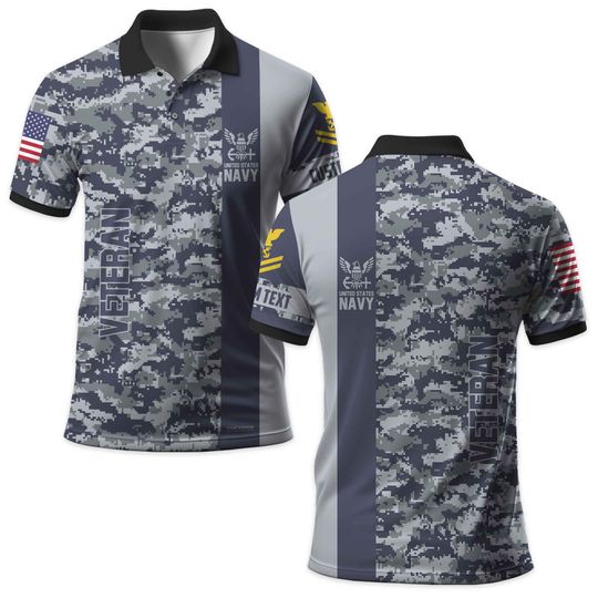 Customized U.S. Veteran Camouflage Polo Shirt