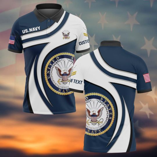 Customized US Navy Veteran Polo Shirt