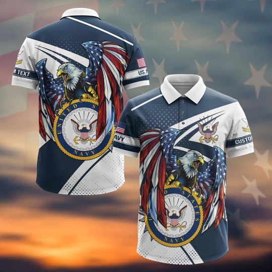 Customized US Navy Veteran Polo Shirt