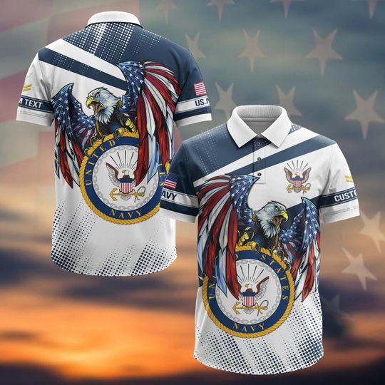 Customized US Navy Veteran Polo Shirt