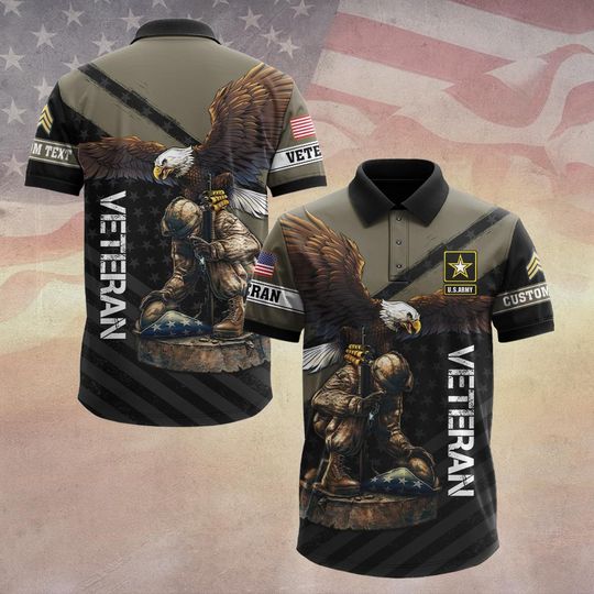Customized US Veteran Polo Shirt