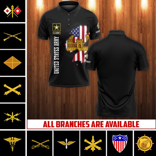 Customized AM Branches 3D Polo Shirt