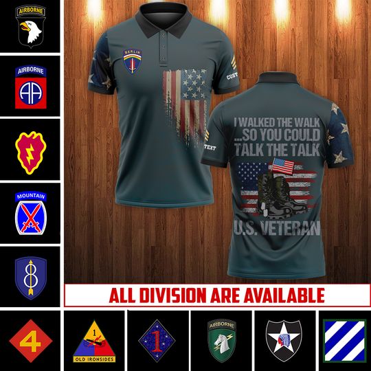 Customized AM Divisions 3D Polo Shirt
