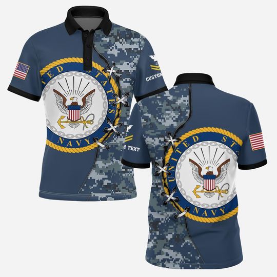Custom U.S. Navy Camouflage 3D Polo Shirt
