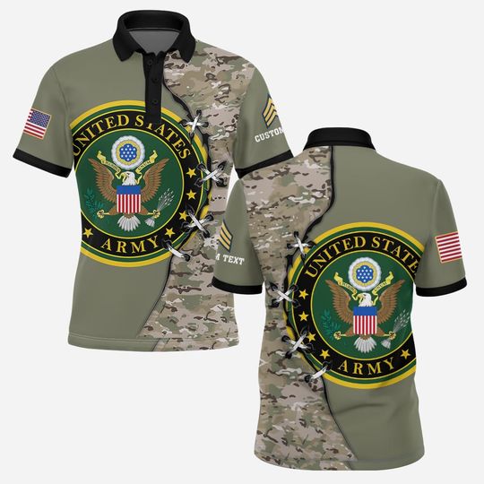 Customized U.S. AM Camouflage 3D Polo Shirt