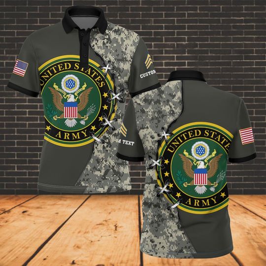 Custom Camouflage 3D Veteran Polo Shirt