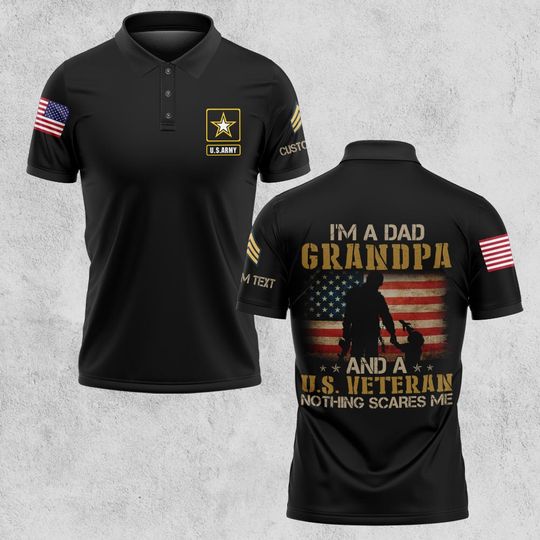 Custom 3D Veteran Polo Shirt