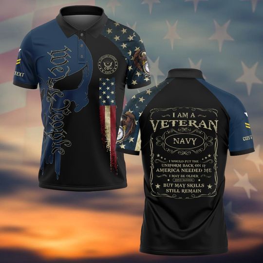 Customized US Navy Veteran Polo Shirt