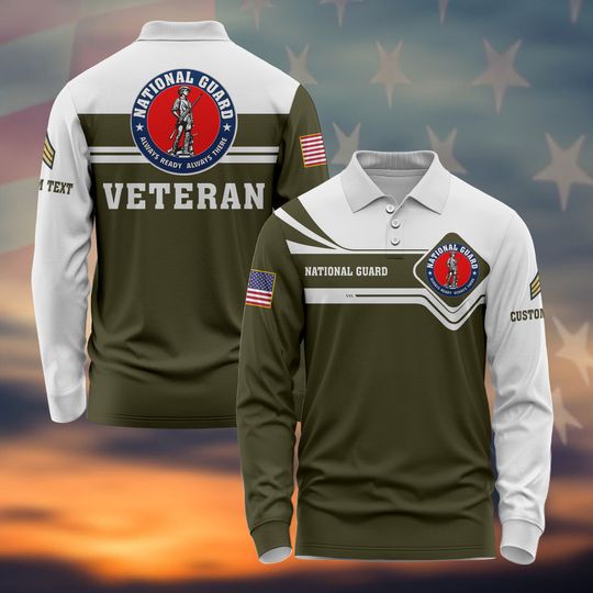 Men's Long Sleeve Polo Shirt Custom The NG Veteran