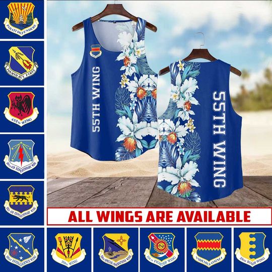 Customized US AF Wing Hawaiian 3D Tank Top