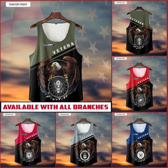Customized US Veteran 3D Tank Top
