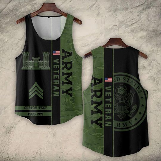 3D Tank Top US AM Branches Veteran Proudly Served