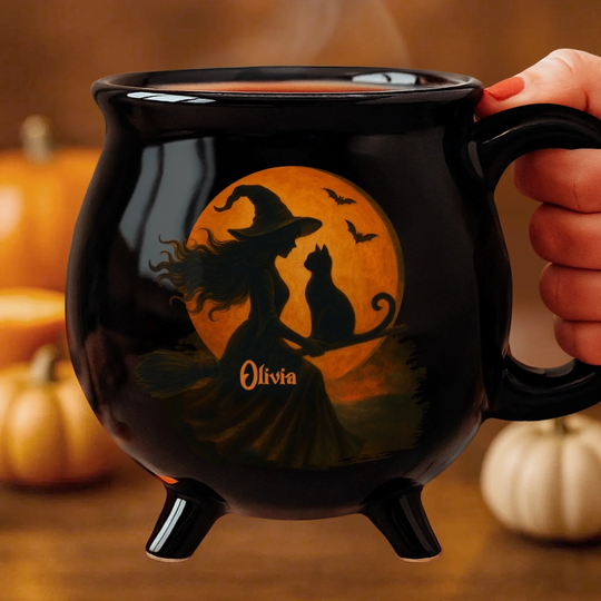 Custom Witch Cauldron Coffee Mug - New Arrival, Personalized Halloween Witchy Gifts