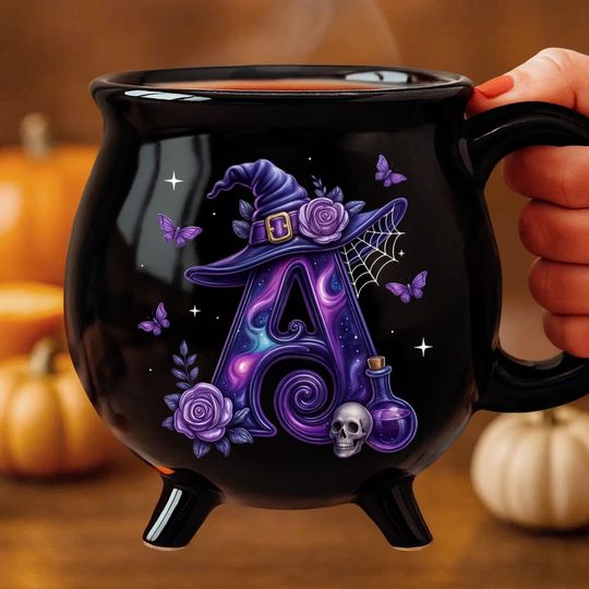 Custom Ceramic Cauldron Coffee Mug - Personalized Halloween Witchy Gifts