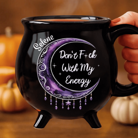 Custom Ceramic Cauldron Coffee Mug - Personalized Halloween Witchy Gifts